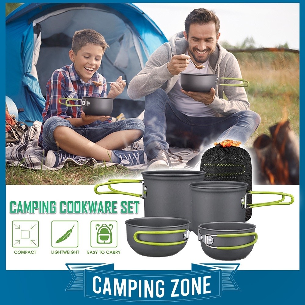 ชุดทำอาหาร camping zone ds201 4 ใน 1 สำหรับแคมปิ้งและพิกนิค