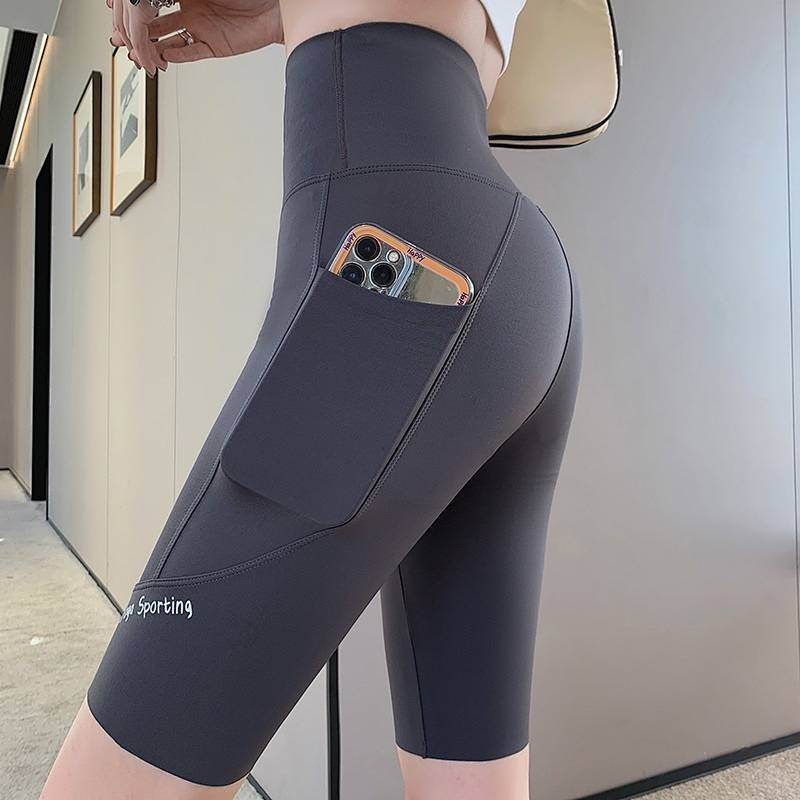 Summer New Leggings Women's Outer Wear High Waist Shaping Weight Loss Pants Ice Silk Thin Sports Yog