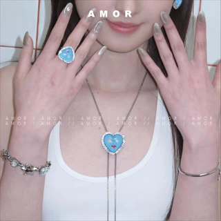 สร้อยคอที่สามารถปรับขนาดได้ ออกแบบเป็นรูปหัวใจ แบบคล้องและถอดได้ง่าย ในสไตล์เกาหลี