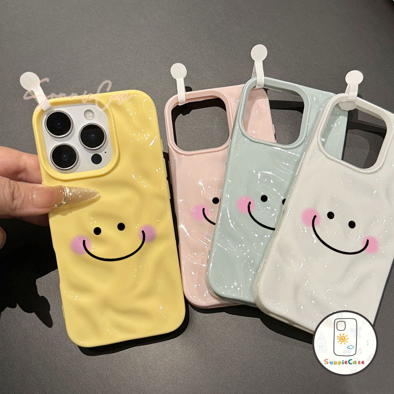 เคสไอโฟน 11 สำหรับ IPhone 16 13 15 11 12 14 Pro Max XR XS X Max 8 15 16 11 7 Plus รอยยิ้ม เปลือกนุ่มลวดลายอุกกาบาต เคส