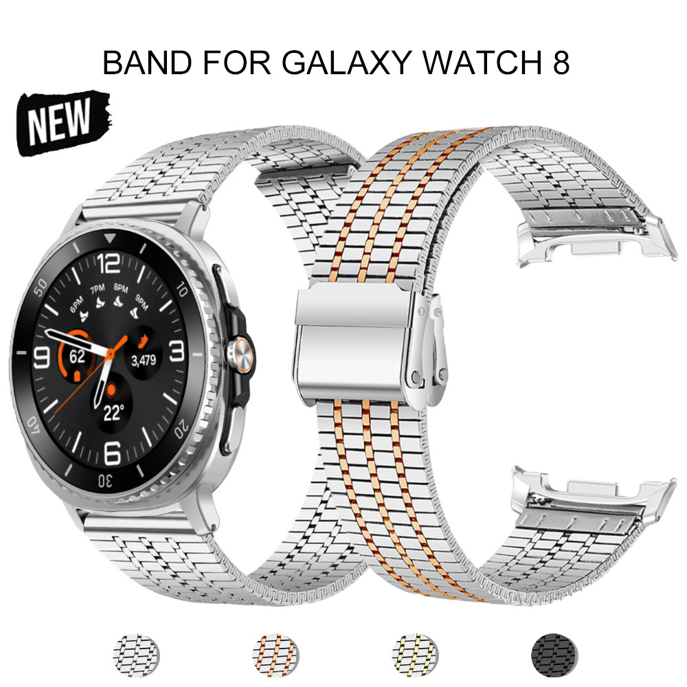 สายสแตนเลสสําหรับ Samsung Galaxy Watch 8 40 44 มม./8 คลาสสิก 46 มม.ไม่มีช่องว่างสายรัดข้อมือโลหะสําหรับ Galaxy Watch Ultra 47 มม. 2025