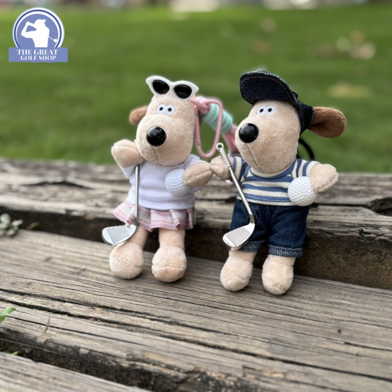 เล่นกอล์ฟลูกสุนัขเวสต์ไฮแลนด์จี้สร้างสรรค์พวงกุญแจรถอุปกรณ์เสริมคู่กระเป๋าเป้สะพายหลังเครื่องประดับของขวัญอุปกรณ์ต่อพ่วง