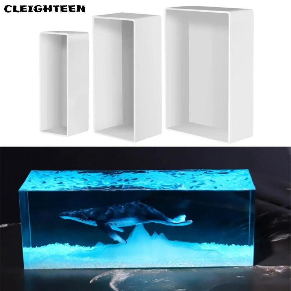 Cleighteen Cuboid Cube Moulds, DIY แม่พิมพ์ซิลิโคน,อีพ็อกซี่เรซิ่นสี่เหลี่ยมผืนผ้า Deep Casting แมลงตัวอย่างงานแต่งงานของขวัญ