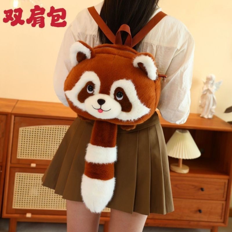 การ์ตูนน่ารักถุงเล็ก 2025 อเนกประสงค์ความจุขนาดใหญ่กระเป๋าเป้สะพายหลังสาวแฟชั่นจิ้งจอกน้อยแรคคูน ba卡