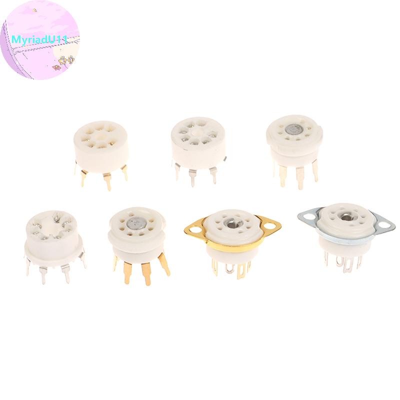 MyriadU 1PCS 6AQ5 EAA91 6J1 6J2 6X4 6Z4 ซ็อกเก็ตหลอดGold-Platedซ็อกเก็ตสําหรับ 7Pin B7G Vaccumหลอดเค