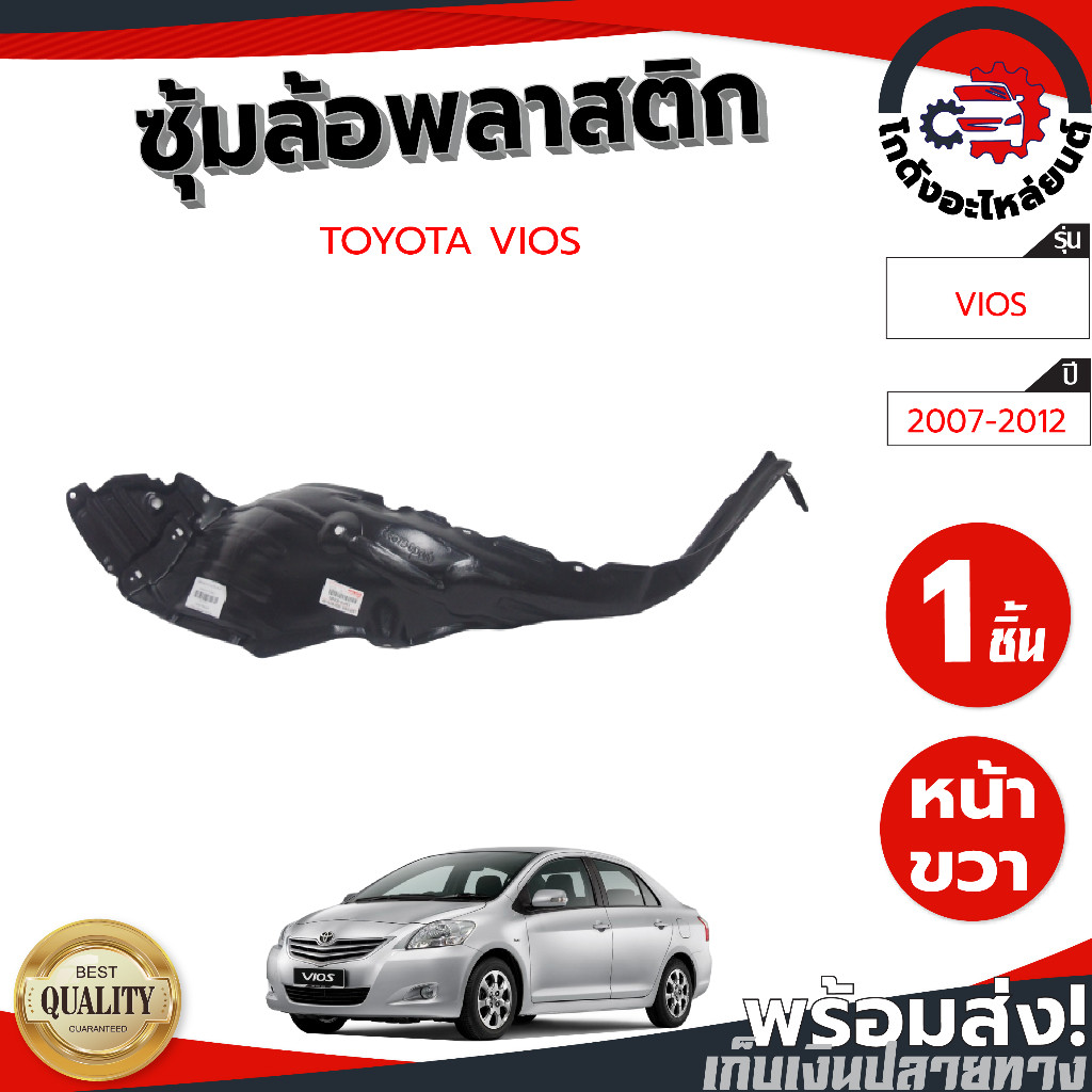 ซุ้มล้อ พลาสติก โตโยต้า วีออส ปี 2007-2012 TOYOTA VIOS 2007-2012