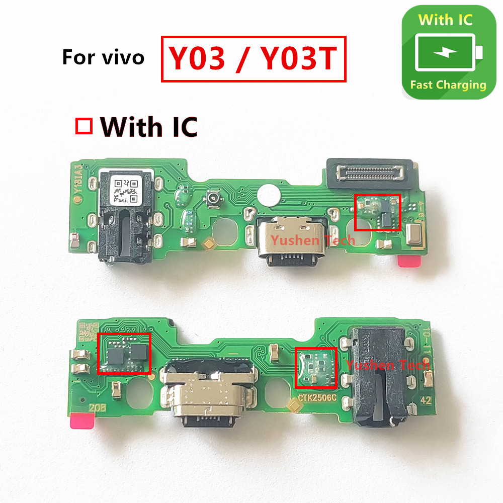 สําหรับ Vivo Y03 Y03t V2332 usb ชาร์จพอร์ตชาร์จ Flex Cable แท่นชาร์จเชื่อมต่อไมโครโฟนซ็อกเก็ตชาร์จเปลี่ยน fast CHARGING