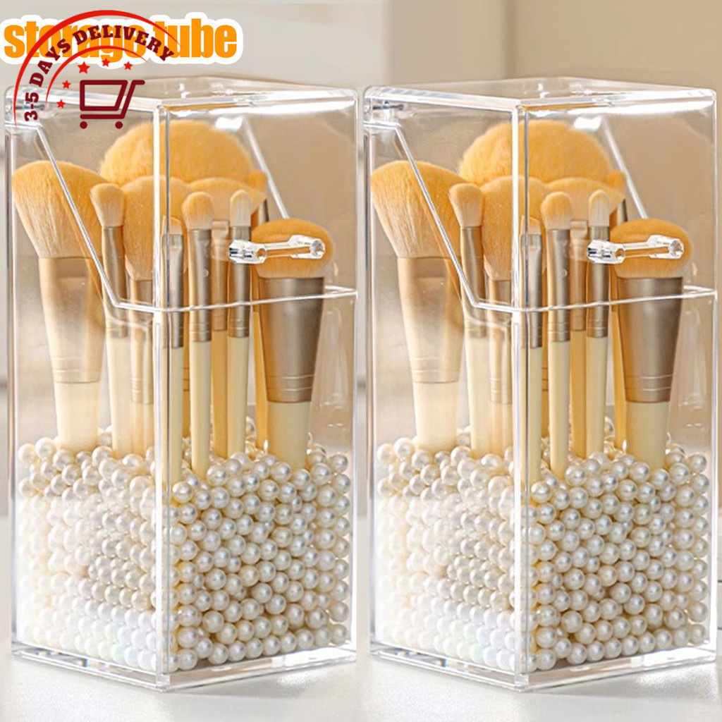 [จัดส่ง 3-5 วัน]หลอดจัดแปรงแต่งหน้า สัตว์เลี้ยง ใส,ภาชนะเก็บแปรงเครื่องสําอางที่มีฝาปิด,โต๊ะเครื่องแป้งสก์ท็อปออแกไนเซอร์สําหรับบ้าน/ห้องน้ํา,ออกแบบมินิมอลทน