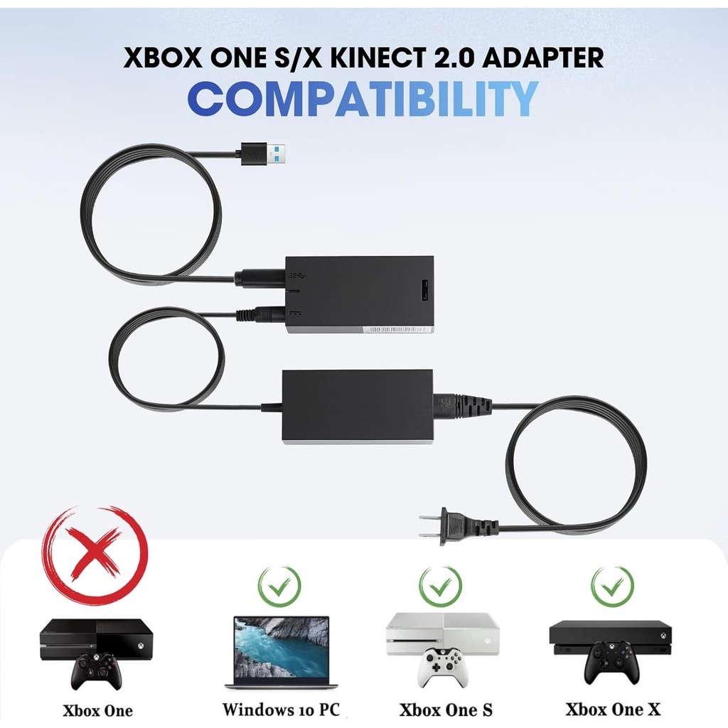 อะแดปเตอร์ Kinect สําหรับ Xbox One S, Xbox One X, และ Windows 10/8.1/8 PC Kinect 2.0 Sensor AC Adapter แหล่งจ่ายไฟ