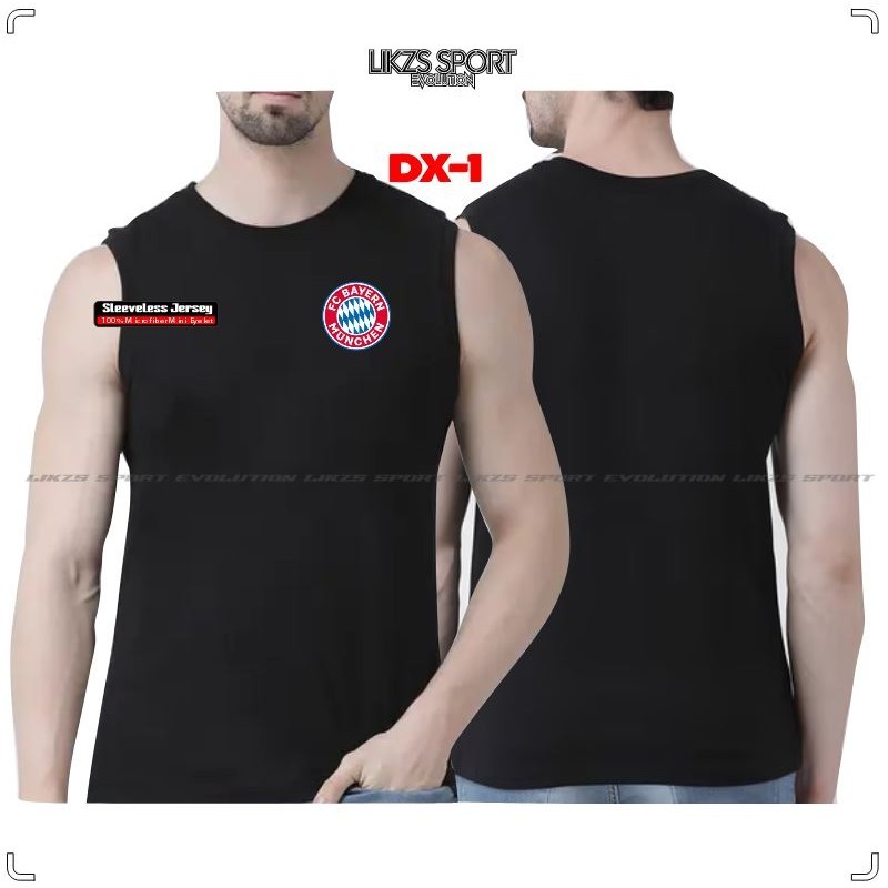 LIKZS X Bayern Munich FC DX1 เสื้อฝึกซ้อมแขนกุด Baju เสื้อกล้าม Sukan Bolasepak Microfiber Quick Dry