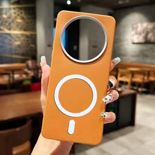 สําหรับ Realme 11 Pro / Realme 11 Pro Plus ฝาครอบป้องกันลายหนังพร้อมสติ๊กเกอร์แม่เหล็ก