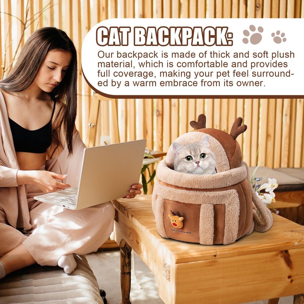 Small Dog Carrier Backpack Elk Design Dog Backpack Carrier Dog Front Carrier Breathable Pet Carry Ba