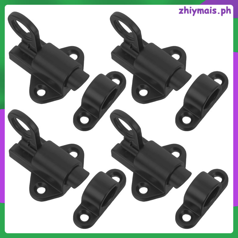 4 ชิ้นฤดูใบไม้ผลิโหลด Latch ประตูอัตโนมัติ Bolt Latches ล็อคสไลด์อลูมิเนียม Pin Cupboard 5.60X4.30X2