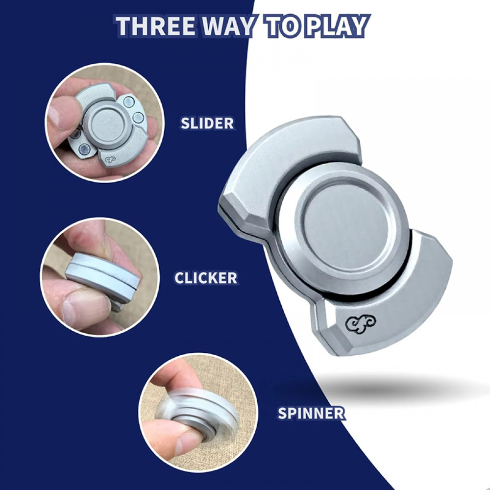 3-in-1 Fidget ของเล่นผู้ใหญ่ Spinner Slider & Clicker สังกะสีอัลลอยด์แม่เหล็ก Slider Mini EDC Clicker Spinner Super-Stable หมุน Ultimate Anti ความวิตกกังวลความเครียดบรรเทาของเล่น