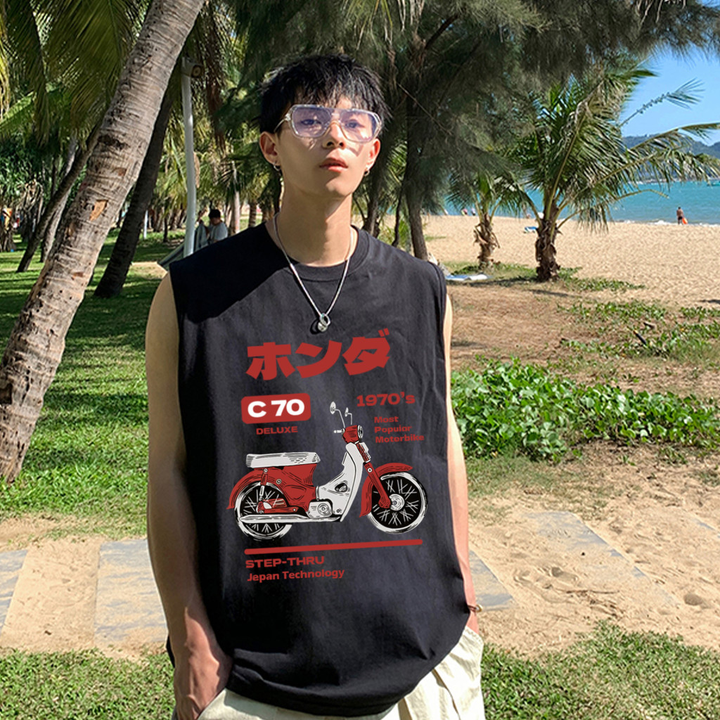 Sea.Tee [COD] เสื้อกล้าม เสื้อกั๊ก เสื้อผู้ชาย สไตล์เกาหลี ผ้าฝ้าย100% 'C70 electric car'คอกลม โคตรนุ่ม แขนกุด เสื้อกีฬา - รูปที่ 2