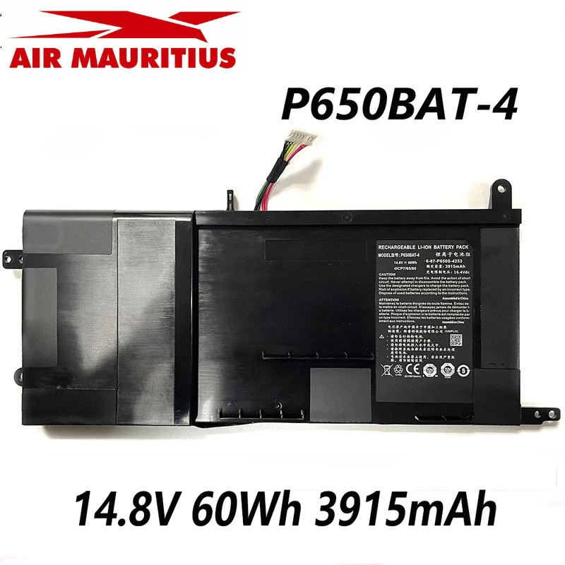 P6MBAT-4 P671RE3 6-87-P650S-4252 14.8V 3915MAh แบตเตอรี่แล็ปท็อปสำหรับ CLEVO P650SG P655RA P650BAT-4