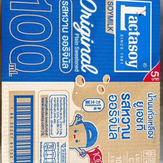 แลคตาซอย​ 5บ. ปริมาณ 100มล.​ รสหวาน (ยกลัง60กล่อง) นม m milk แลคตาซอย 5บ. ของ ultra milk uht