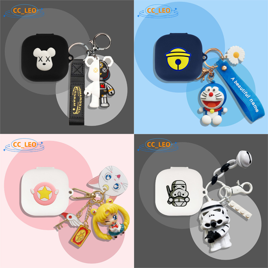 For QCY AilyBuds E20 Case QCY AilyBuds E20 Cartoon Doraemon Creative Shoe Keychain Pendant Silicone 