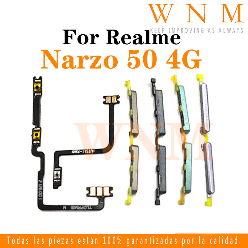 สําหรับ Realme Narzo 50 4G ปุ่ม flex บน/ปิดปุ่มสวิทช์ด้านข้าง Key Volume Up Down Flex สายโทรศัพท์มือถือ Part