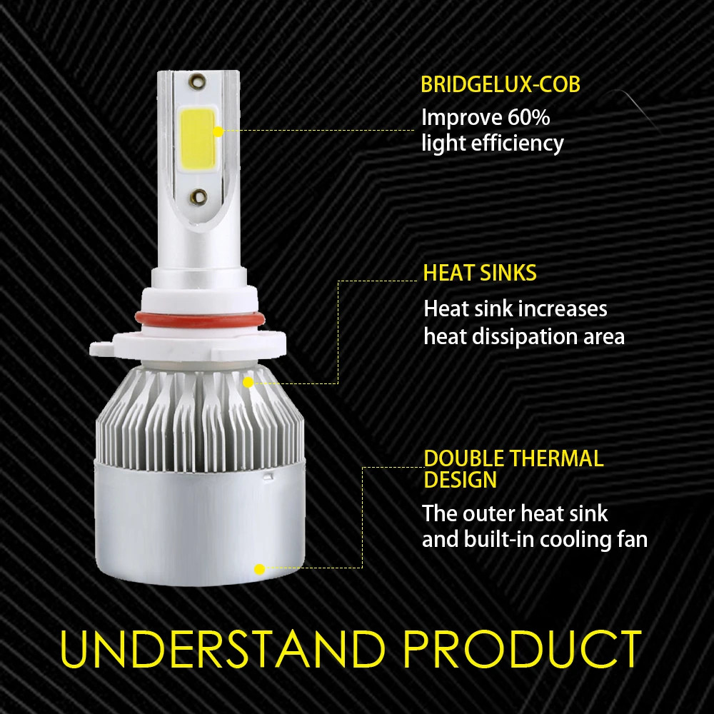 เหมาะสำหรับ  ISUZU D-MAX 2002-2006  1คู่ ไฟหน้าLED รุ่นC6 รถยนต์ ไฟหน้ารถยนต์  6000K - รูปที่ 6
