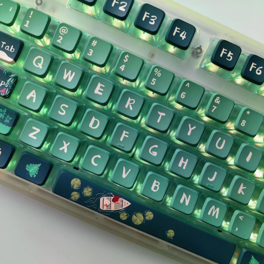 Forest Pudding Keycaps ASA Profile 118 คีย์ PC PBT สี่ด้านข้าง Transiission Keycaps Aula F75 Mechani