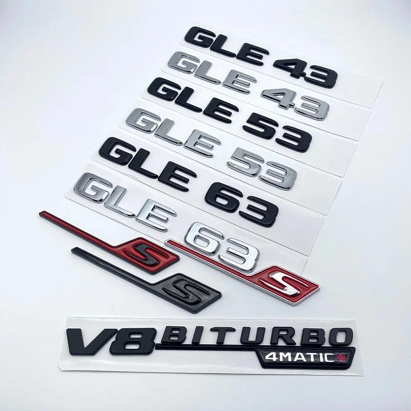 2017 ตัวอักษร GLE43 GLE53 GLE63 GLE63S V8 Biturbo 4matic + สัญลักษณ์สําหรับ Mercedes Benz AMG รถด้าน