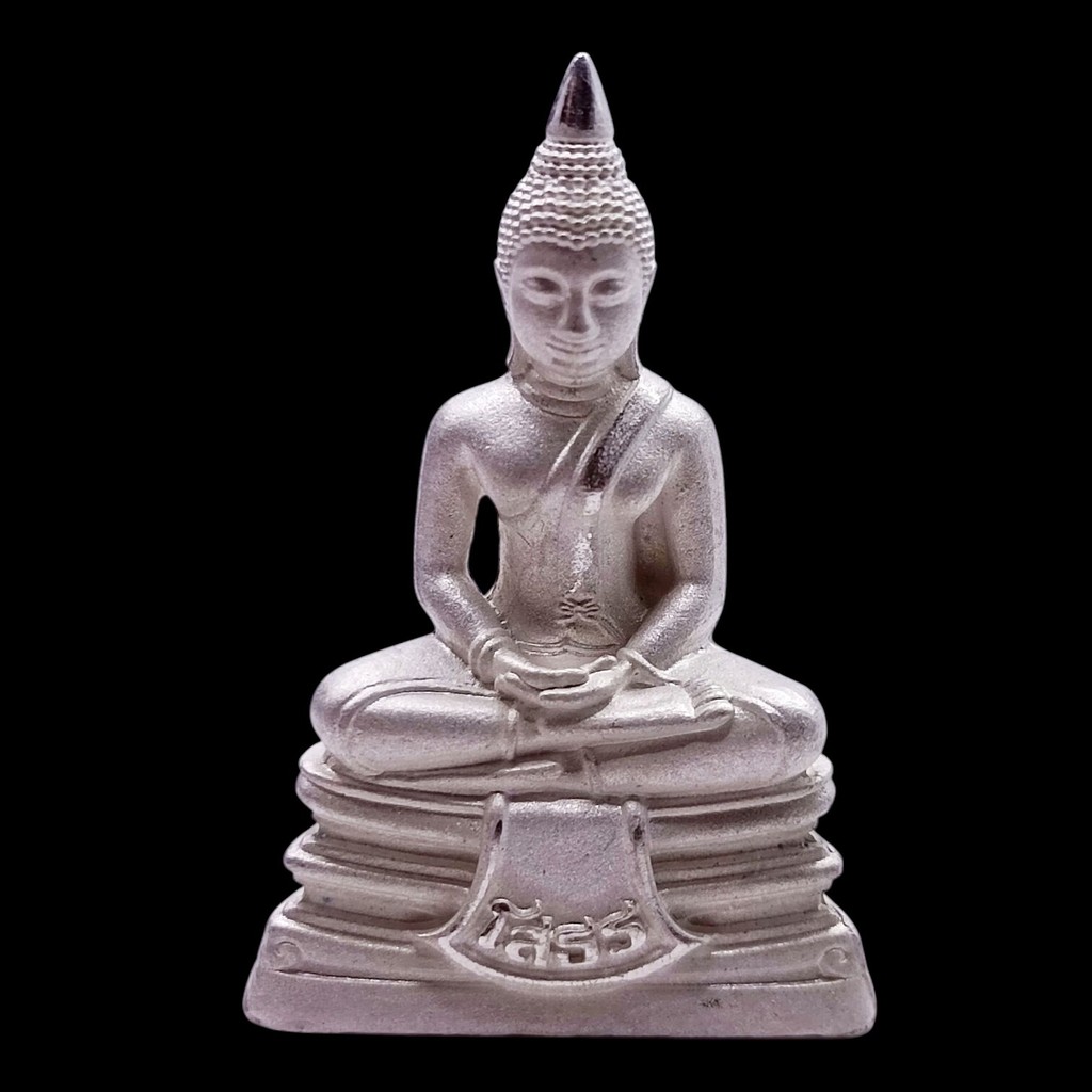 B045 หลวงพ่อโสธร เนื้อเงิน รุ่นสมโภช 253 ปี66 ตอกโค้ด 3x2ซม. กล่องกำมะหยี่