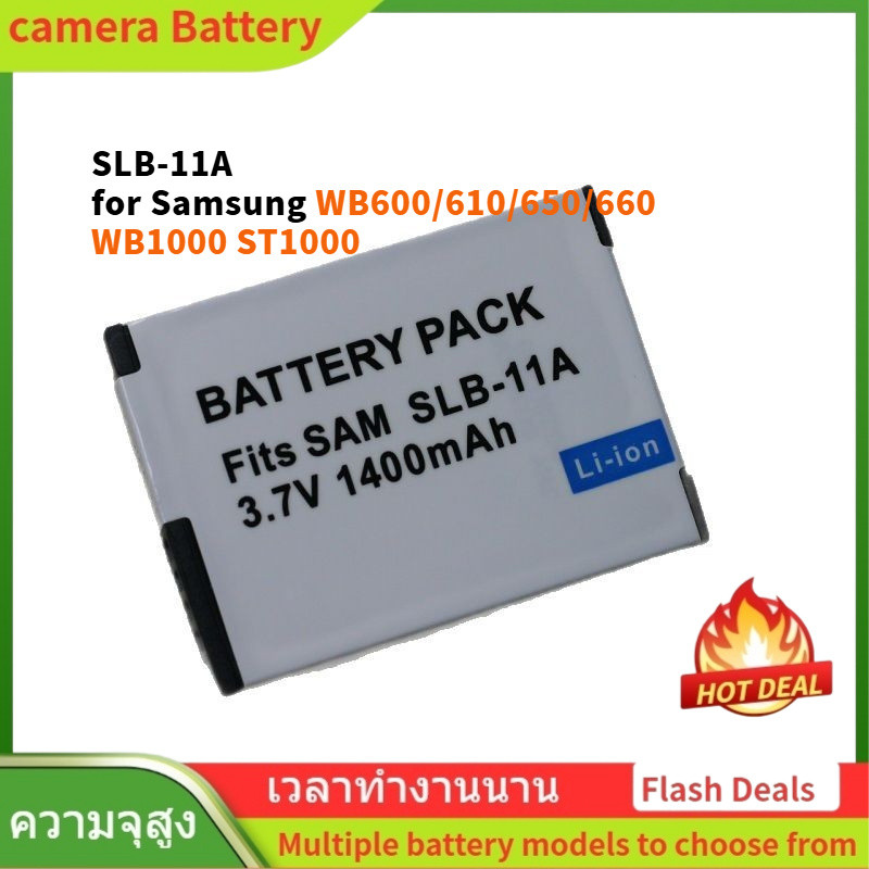 🌟SLB-11A แบตเตอรี่กล้องดิจิตอล สำหรับ Samsung WB600/610/650/660 WB1000 ST1000 EX1 Camera