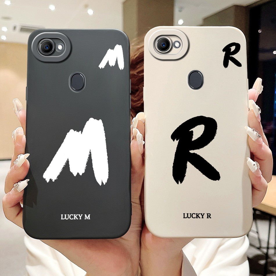 สําหรับ OPPO F7 1821 CPH1819 Lucky จดหมายเริ่มต้นเคสโทรศัพท์ OppoF7 เลนส์ป้องกันกรณีซิลิโคนอ่อนนุ่ม