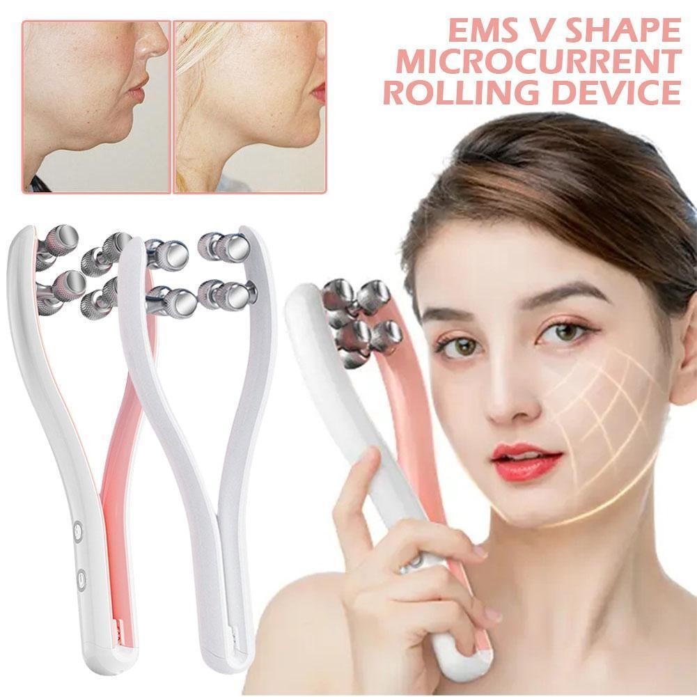 Ems Micro-current Roller Face Slimming นวดหน้าและเครื่องมือกระชับ Face J6d5