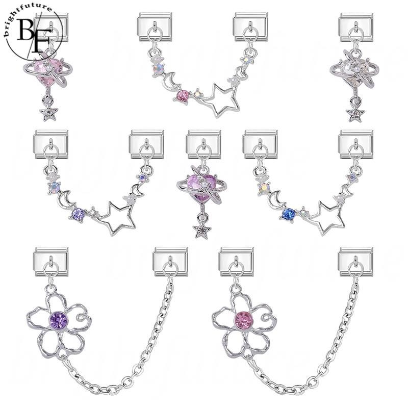 สร้อยข้อมือ charm อิตาเลียน ขนาด 9 มม. สแตนเลส เหมาะสำหรับการทำเอง DIY สไตล์เรโทร