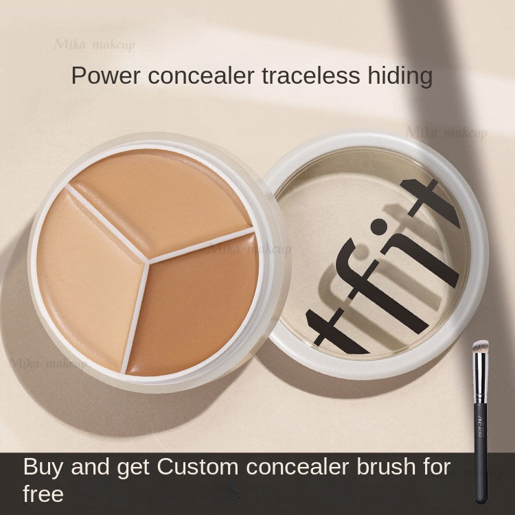 TFITTri-Color CONCEALER Cover Spots Dark Circles Under Eyes Acne Marks Facial CONCEALER Palette
