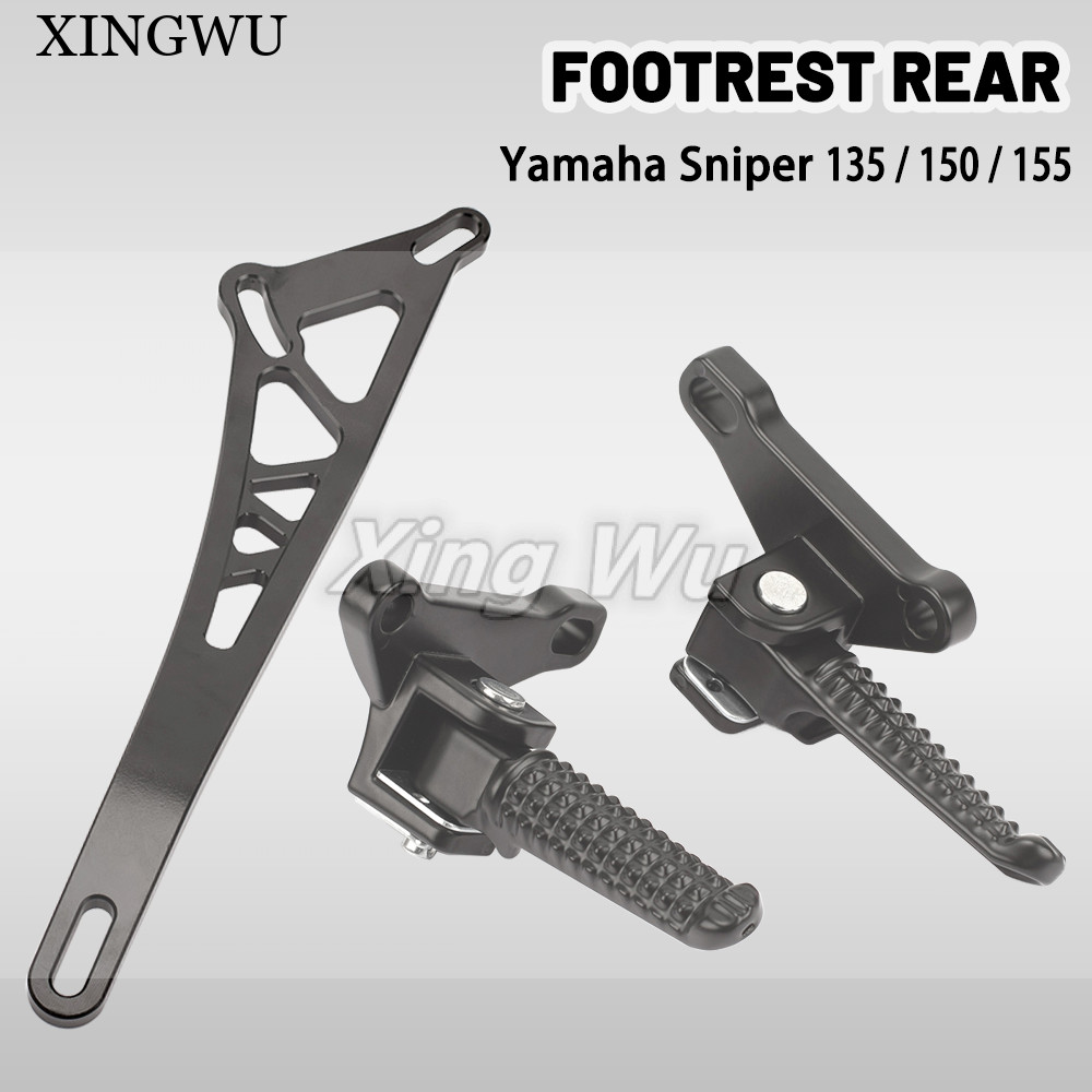 รถจักรยานยนต์อลูมิเนียมคุณภาพสูงท่อไอเสียและพักเท้าหลังสําหรับ Yamaha Sniper135 Sniper150 Sniper155 