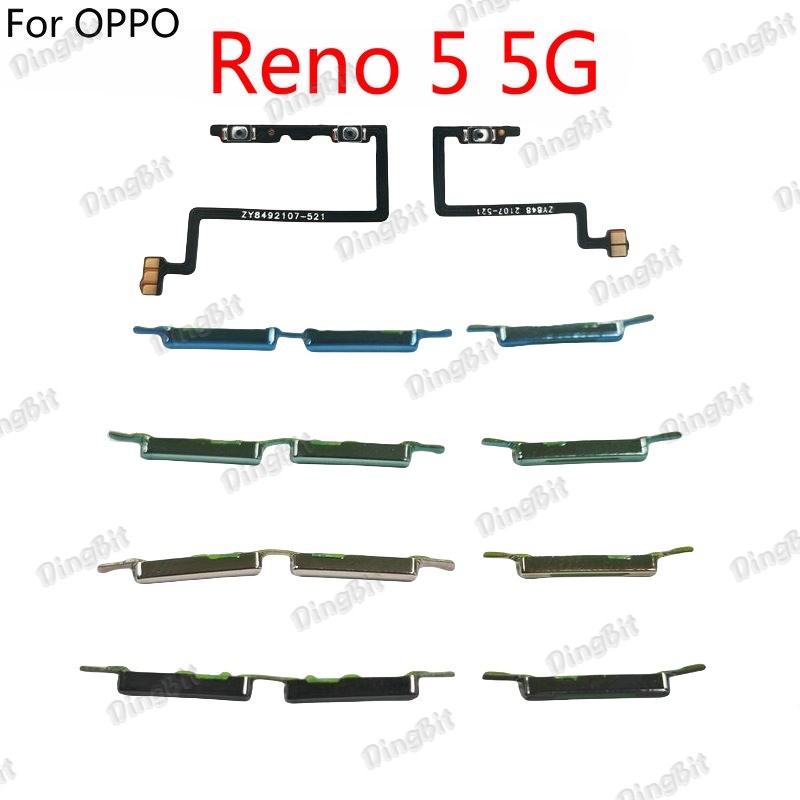 สําหรับ OPPO Reno 5 5G ปริมาณด้านข้างปุ่มปุ่ม Flex Cable On Off Switch Flex เปลี่ยนอะไหล่ซ่อม