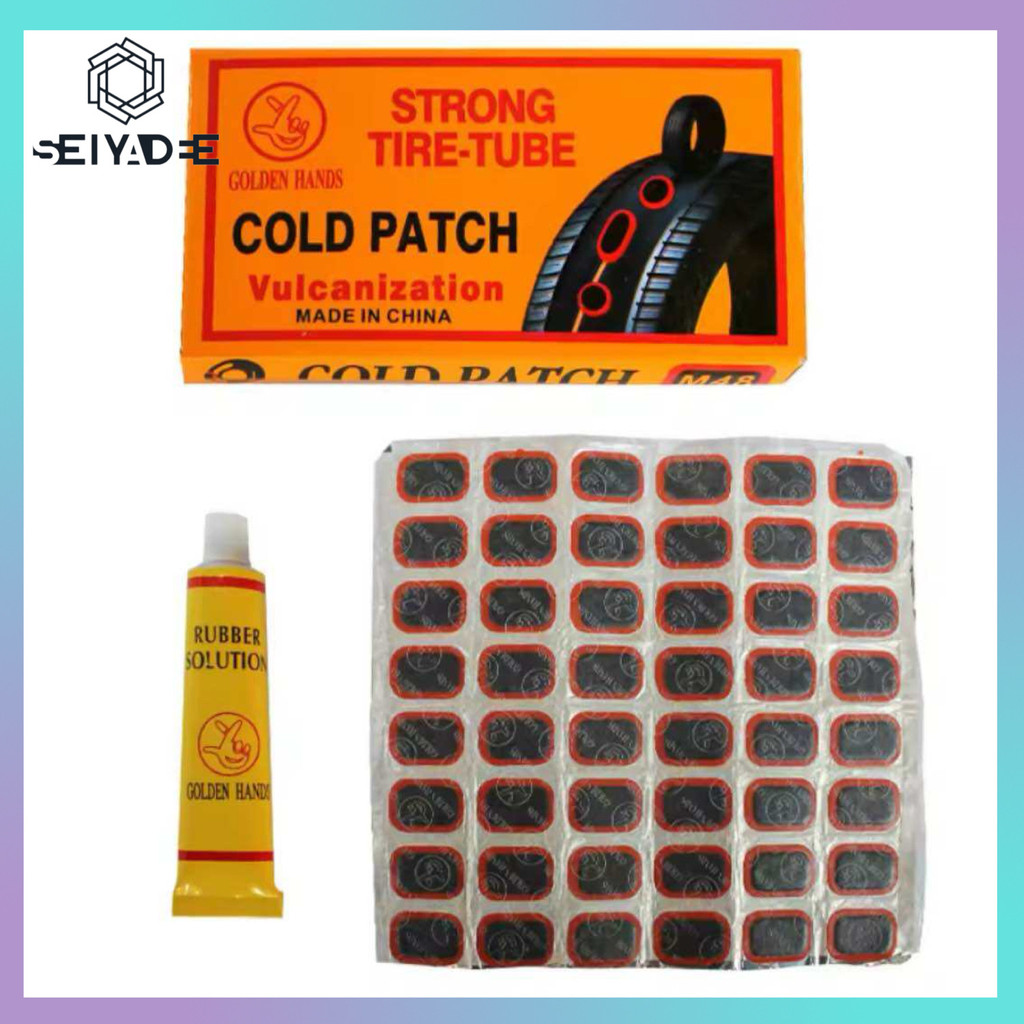 แผ่นปะยางจักรยาน 48 ชิ้น พร้อม กาวปะยาง 1 หลอด Bicycle Tire Patches#SEIYADEE