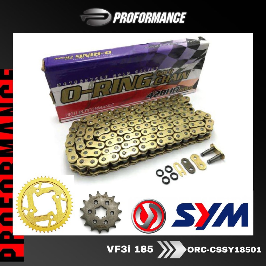 O-RING Gold Chain 428 Gold Sprocket Kit Sprocket Sets Full Set Fitment For SYM VF3i 185