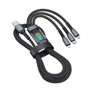 ZJ HOME สายชาร์จข้อมูลเร็ว 3-in-1 Micro USB Type-C 100W 6A