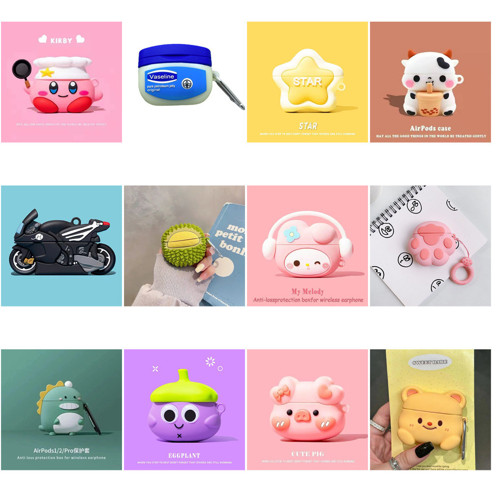 Ins ตลก ซิลิโคน For Airpods 4 3 2 1 Pro 2 Pro2 Anti-lost Hook หูฟังสําหรับ ชุดหูฟังฝาครอบป้องกันบลูทูธไร้สายหูฟังกัน