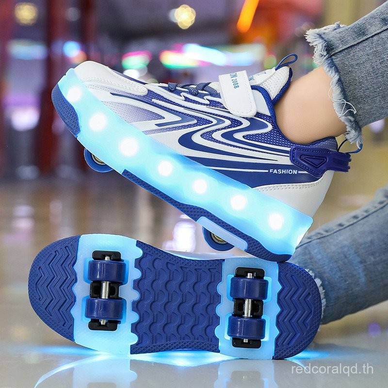 รองเท้าเด็ก Heelys กับ Roller Skates สี่ล้อ พร้อมไฟส่องสว่าง
