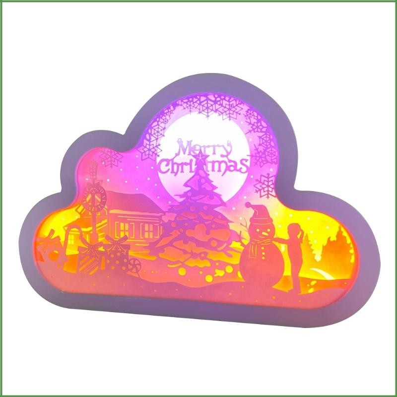 Creative 3D Cloud Paper Engraving Light USB Bedroom Bedside Lamp Home Decor