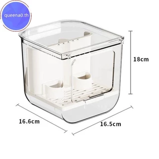 Queena0 Double Slot Bird เครื่องป้อนอัตโนมัติขนาดใหญ่ความจุ Splash Proof กรงอัตโนมัติ Feeding โปร่งใสเครื่องจ่ายอาหาร th