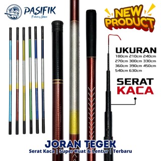 Joran Tegek Teleskopik Serat Kaca Fiberglass Action Lentur Ringan Tangguh dan Kokoh