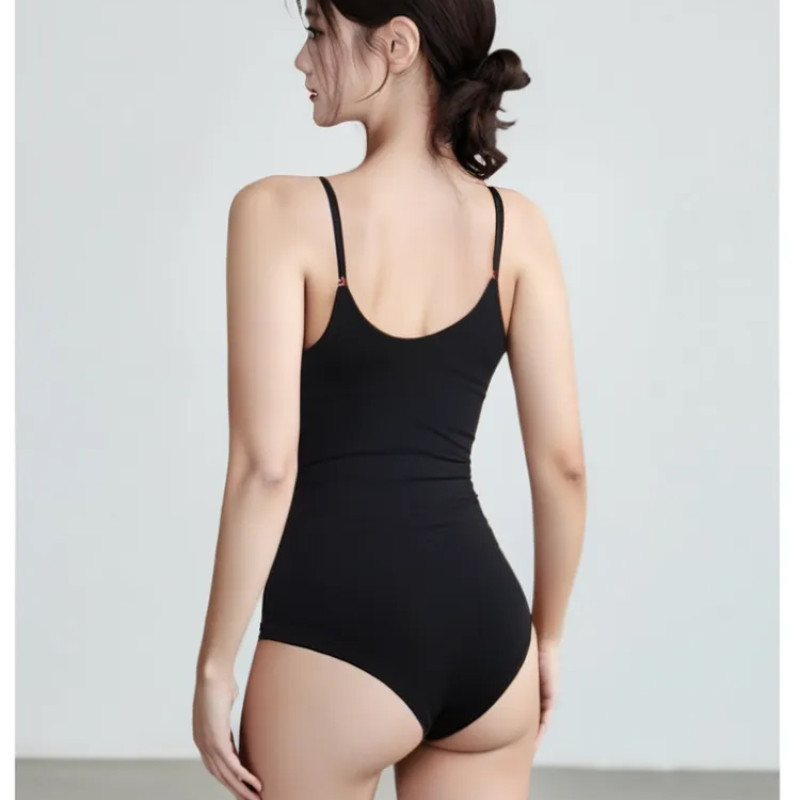 บอดี้สูทแขนกุดสีพื้น ดีไซน์รัดรูป ยืดหยุ่นดี  บอดี้สูทสไตล์เกาหลีสุดเซ็กซี่ ทรงสวย