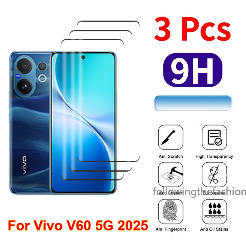 3 ชิ้นกระจกนิรภัยสําหรับ Vivo V60 5G 2025 vivo V60 V 60 V50 V50e 4G 5G 2025 Gobal หน้าจอ HD Clear Vi
