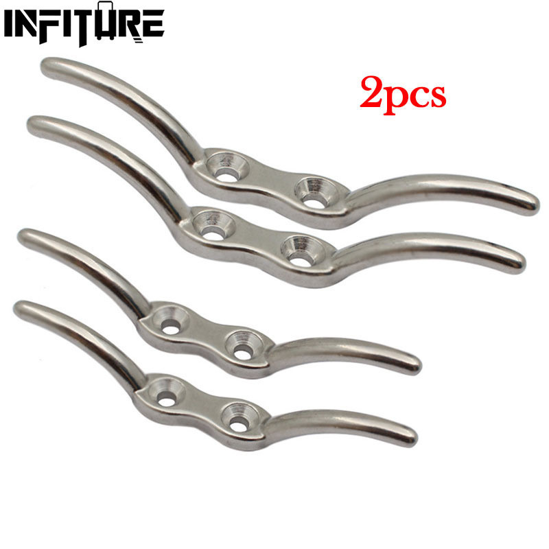2pcs เรือเชือกสาย Cleat เรือ Mooring Dock 316 สแตนเลสสําหรับเรือแคนู Kayak Marine Deck Mooring/Line 