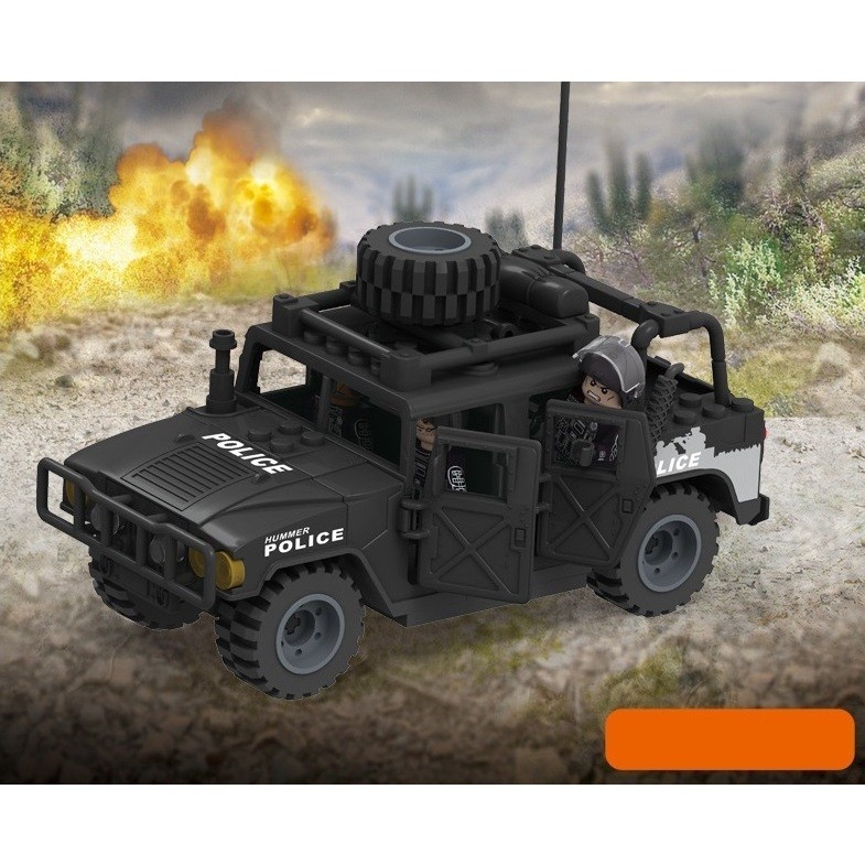 Solid HumVee Assembly Toy J773 สีดํา