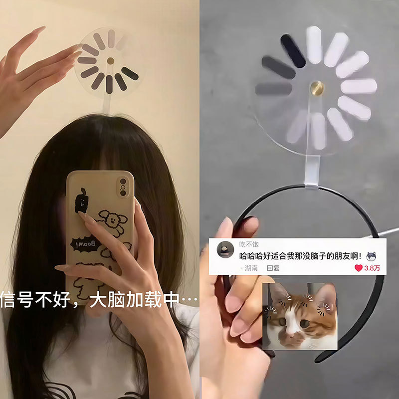 โคร่งผมสมองกำลังโหลดสุดฮา! | กิ๊บหมุนได้ 3D | ผ้ากันเปื้อนคอสเพลย์ | ของขวัญวันเกิดสร้างสรรค์ | ของ