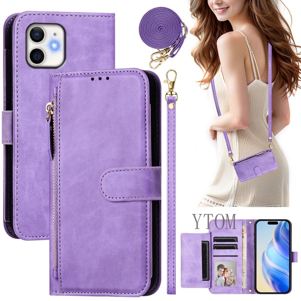 สําหรับ OPPO Realme 9i 9 8 P1 Pro + Plus V70 luxury zipper กระเป๋าสตางค์สไตล์ฝาครอบหนัง PU เคสโทรศัพ