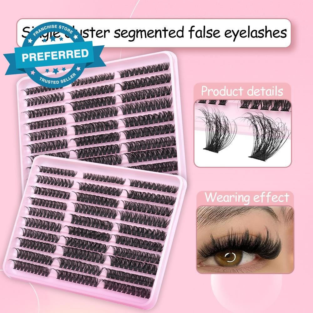 ขนาดใหญ่-ความจุ 5d Fluffy หนาขนตา Clusters 60d Extensions False Wispy 100d ส่วนบุคคล I9o6