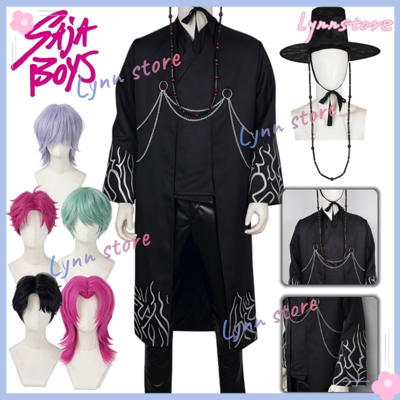 ชุดคอสเพลย์ SAJA BOYS สีดํา พร้อมวิกผม สําหรับเด็กและผู้ใหญ่ ใส่แสดงบนเวที